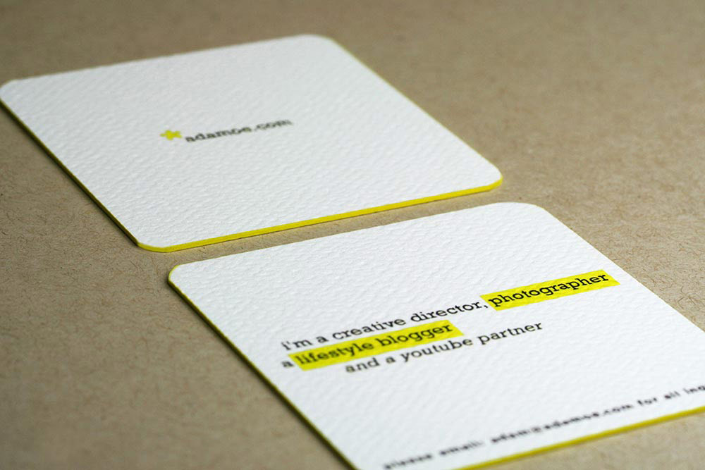 square business card, textured business card