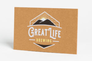 white ink printing, kraft business card, kraft card white ink